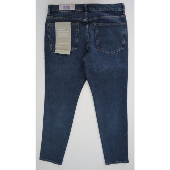 Everlane Uniform Men's Sz 31x28 Dark Blue Mid Rise Skinny Straight Jeans $98+ - Picture 2 of 9